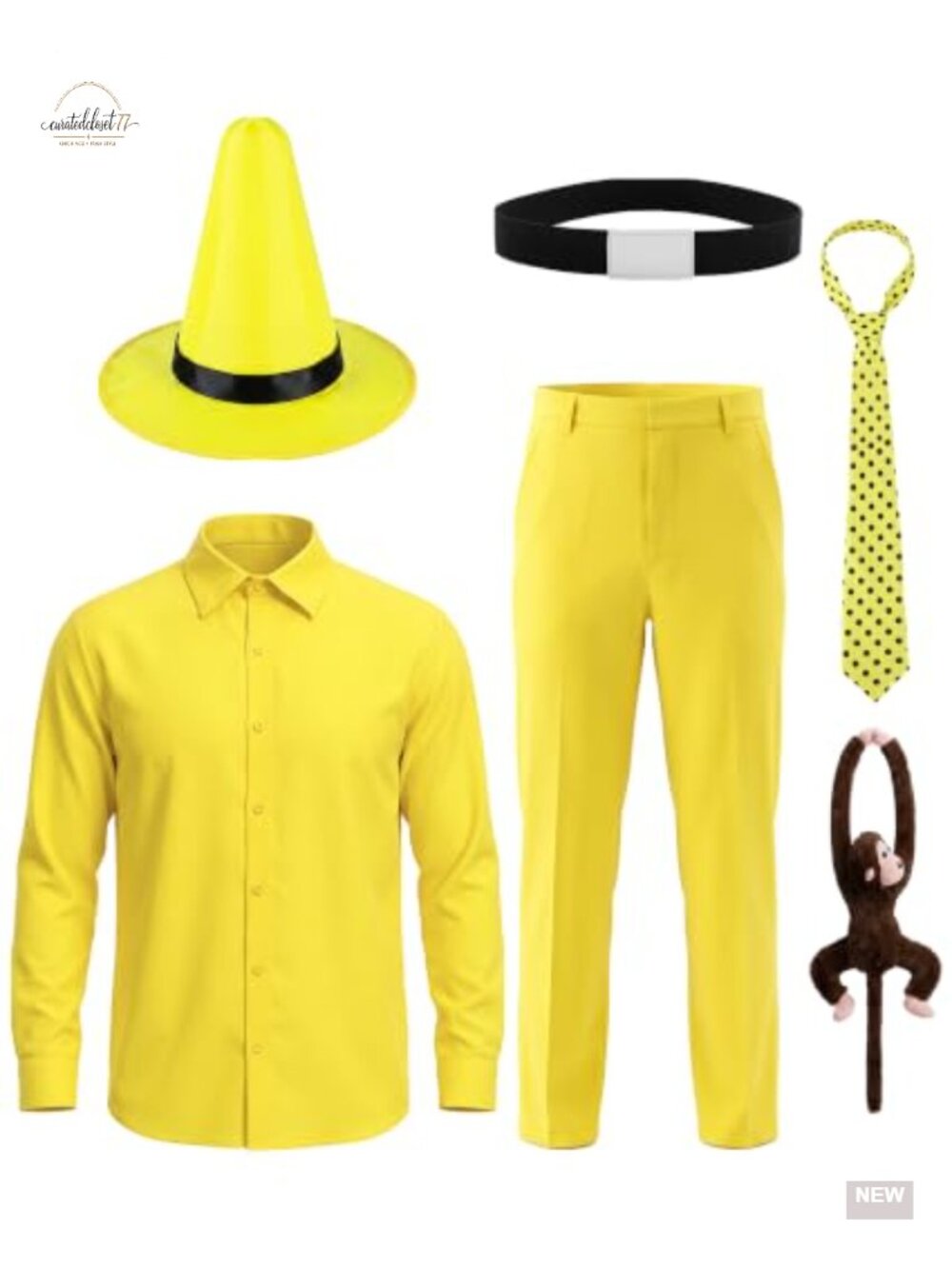 Men's Halloween Costume Set with Hat Plush Monkey Cosplay Party